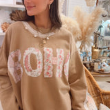 Boho Sandy Beach Patchwork Sweatshirt