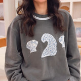 “Waves + Shells” washed charcoal beach sweatshirt