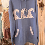Handmade Waves Hoodie in Blue