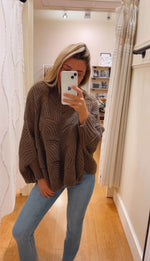 Mocha zig zag sweater