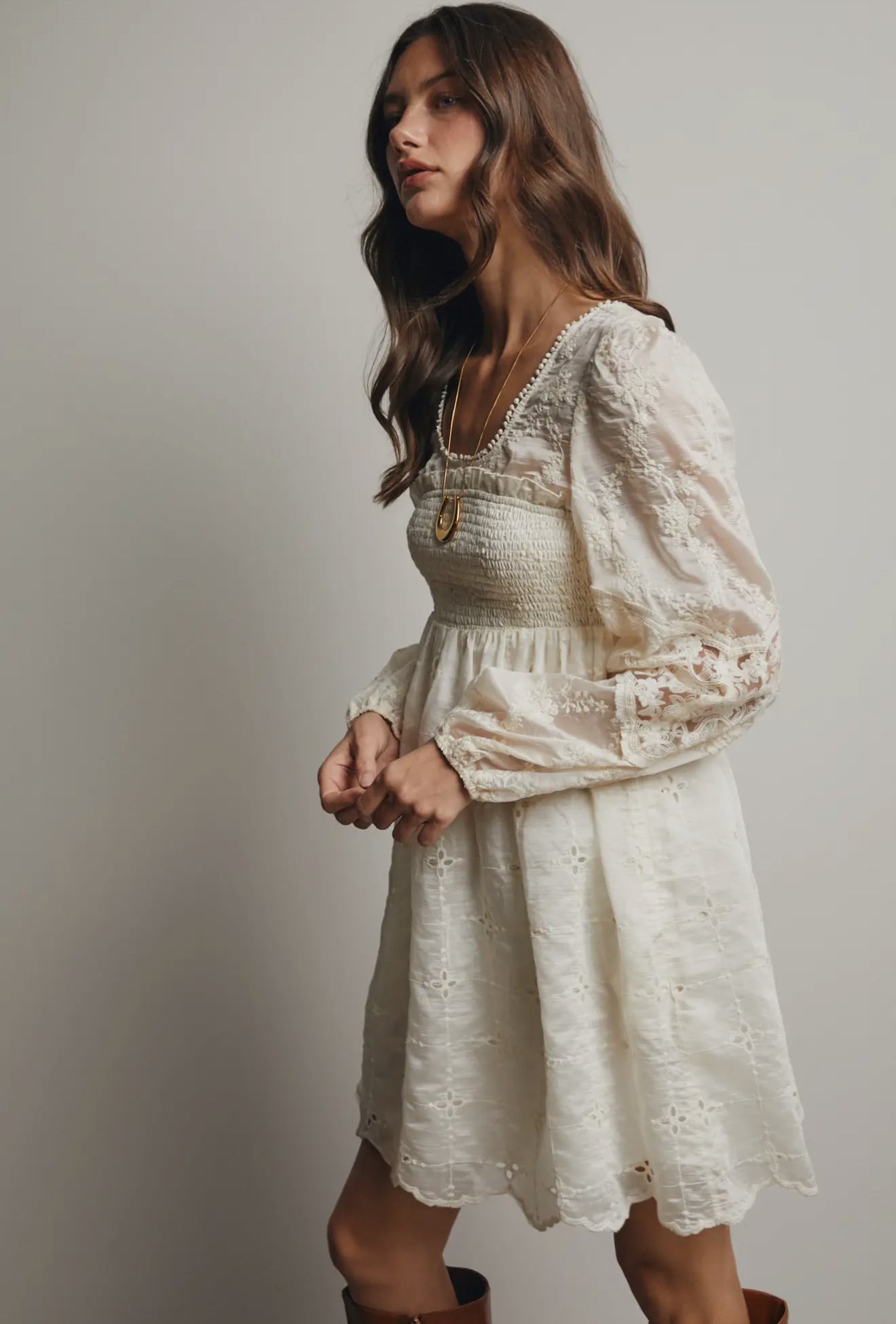 heaven sent ruched bust puff sleeve dress white Puff Sleeve Ruched Bust Button Midi Dress Ooins