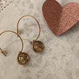 Coin Hoop Earrings