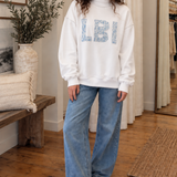 LBI handmade college letter mock neck