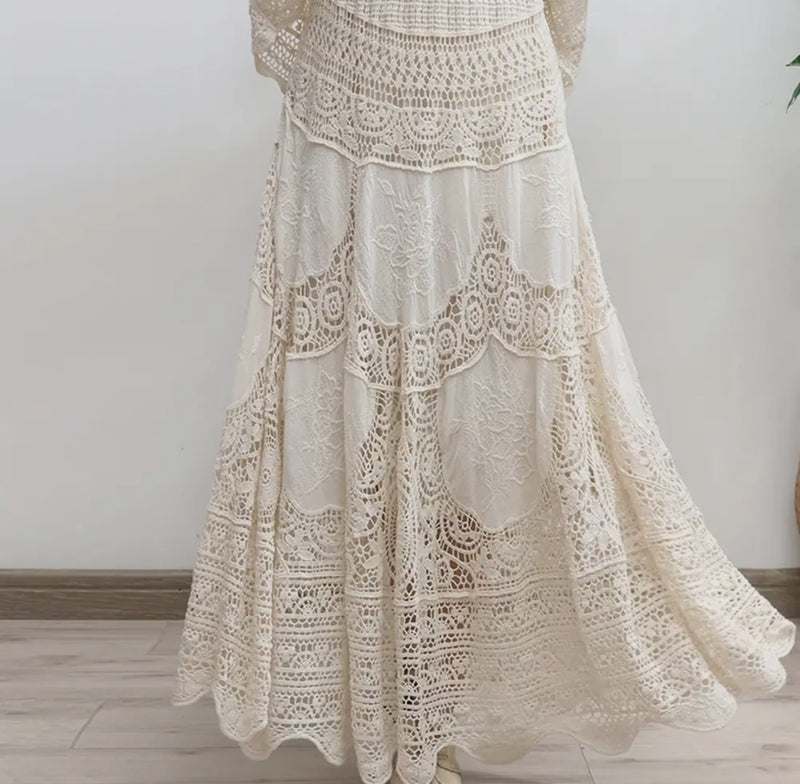 Boho lace vintage skirt