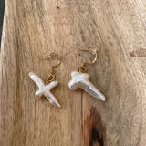 Mother of Pearl Cross Earrings