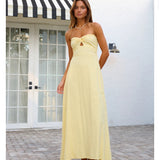 Yellow Twist Front Dress