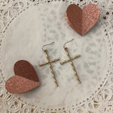 Gold Cross Earrings