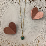 Green heart necklace