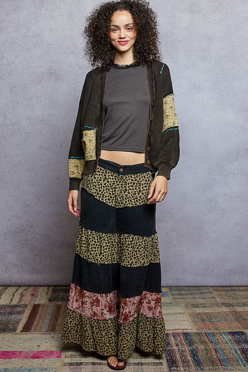 Boho Patchwork cardigan sweater