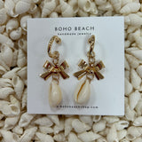 Bow and Puka Shell Earrings
