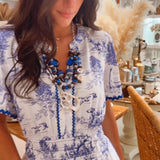 Coastal cowgirl farm toile dress