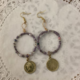 Handmade Beaded Coin Earrings