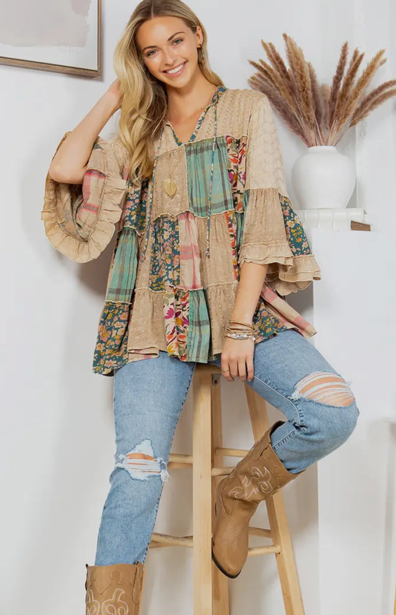 Boho Patchwork top