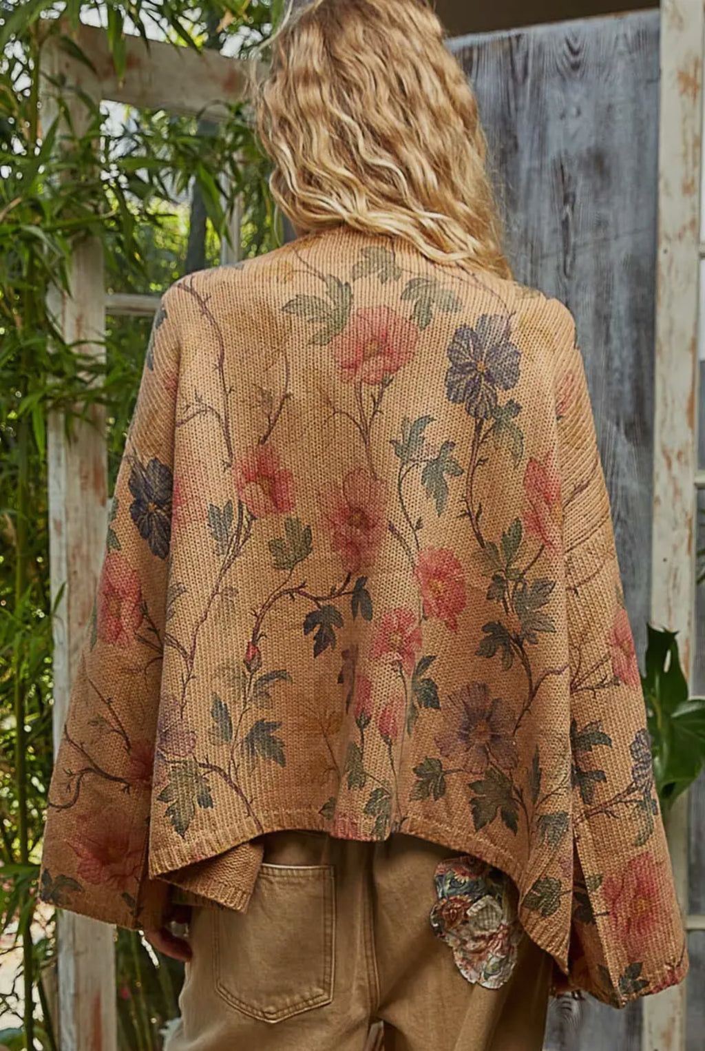 Boho fall floral cardi sweater