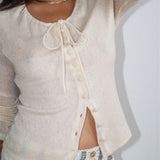 Cream Tie-Front Cardigan