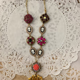 Handmade sunflower statement necklace