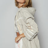 Antique cloud crochet patch zip up top