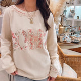 Boho Pearl Patchwork Sweatshirt