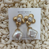 Flower and Pearl Earrings