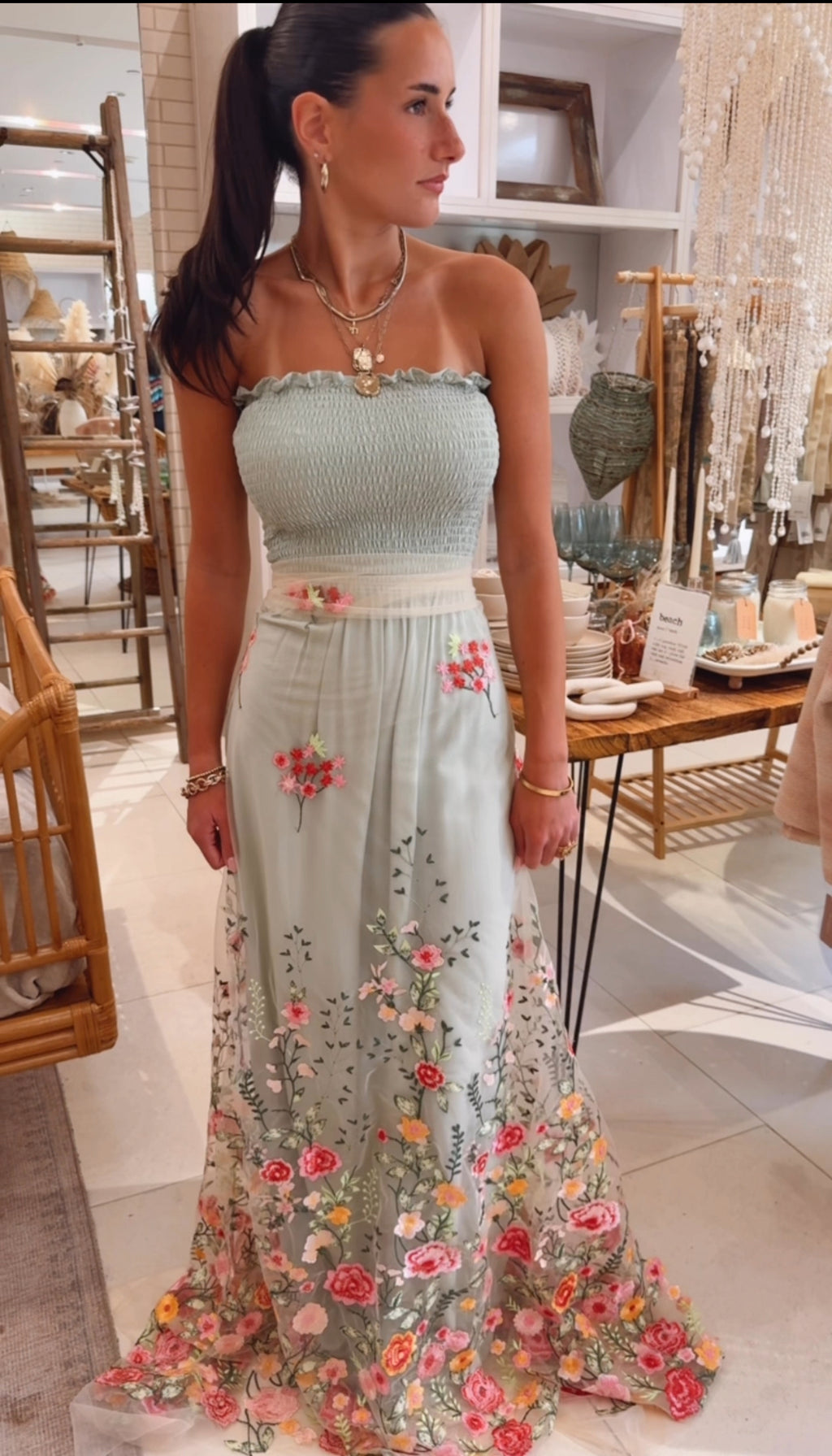 Boho floral garden skirt dress