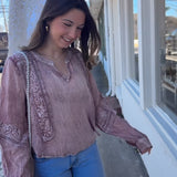 Blush Embroidered Top