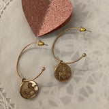 Coin Hoop Earrings
