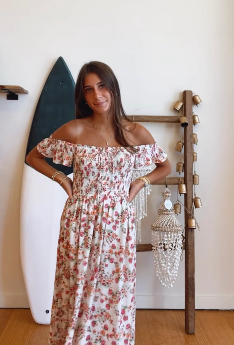 Promsea Strawberry Floral Maxi Dress