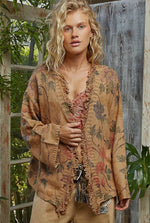 Boho fall floral cardi sweater