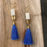 Blue Tassel Earrings