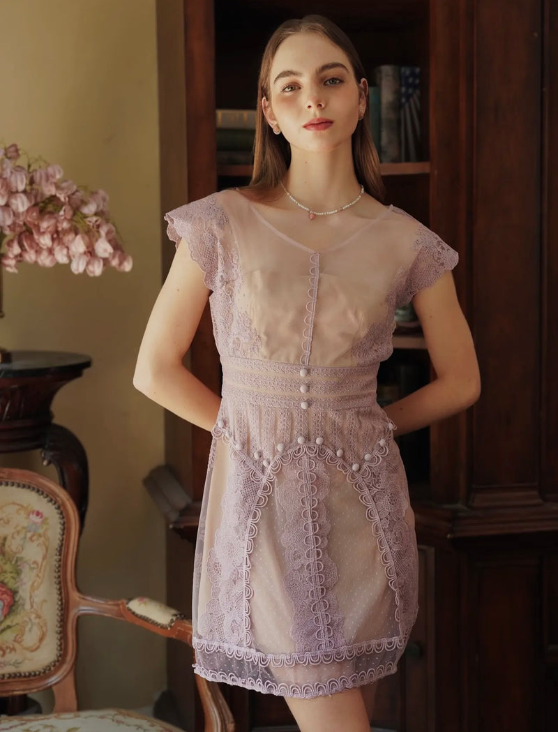 SALE- Lavender Lace Dress