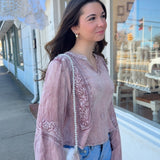 Blush Embroidered Top