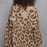 Boho crocheted print sweater