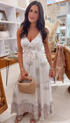 Lavender cream boho dress