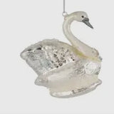 crystal swan shimmer ornament