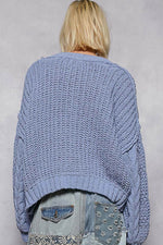 Boho Cornelian blue v neck sweater