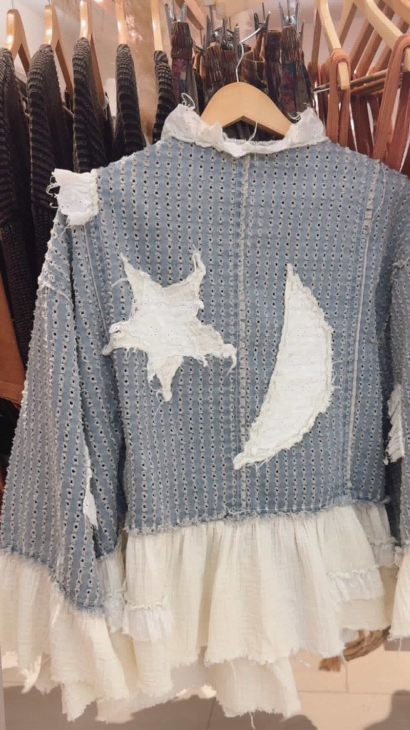 Boho star and moon cardigan