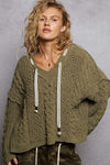 Boho Olive hoodie sweater