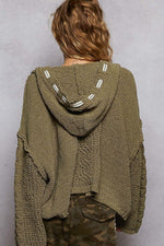 Boho Olive hoodie sweater