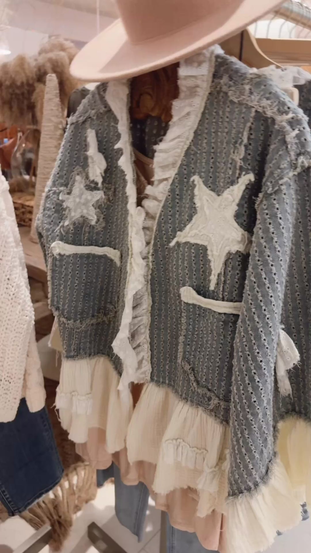 boho star and moon cardigan