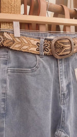 Boho Patchwork denim ruffle jeans