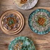 Boho Aquamarine Sea Glass Medallion Art