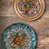 Boho Aquamarine Sea Glass Medallion Art