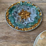 Boho Aquamarine Sea Glass Medallion Art