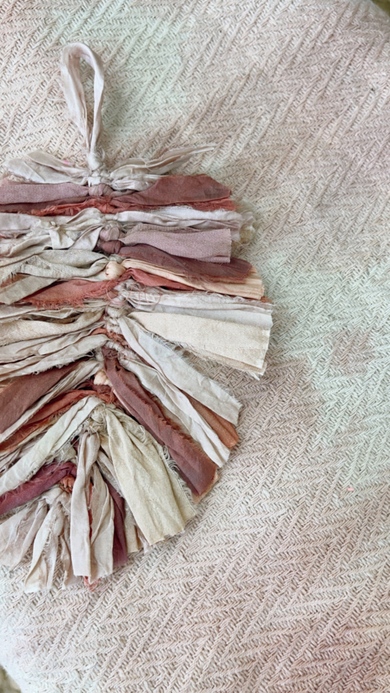 Recycled Silk Sari Feather Bag Charm